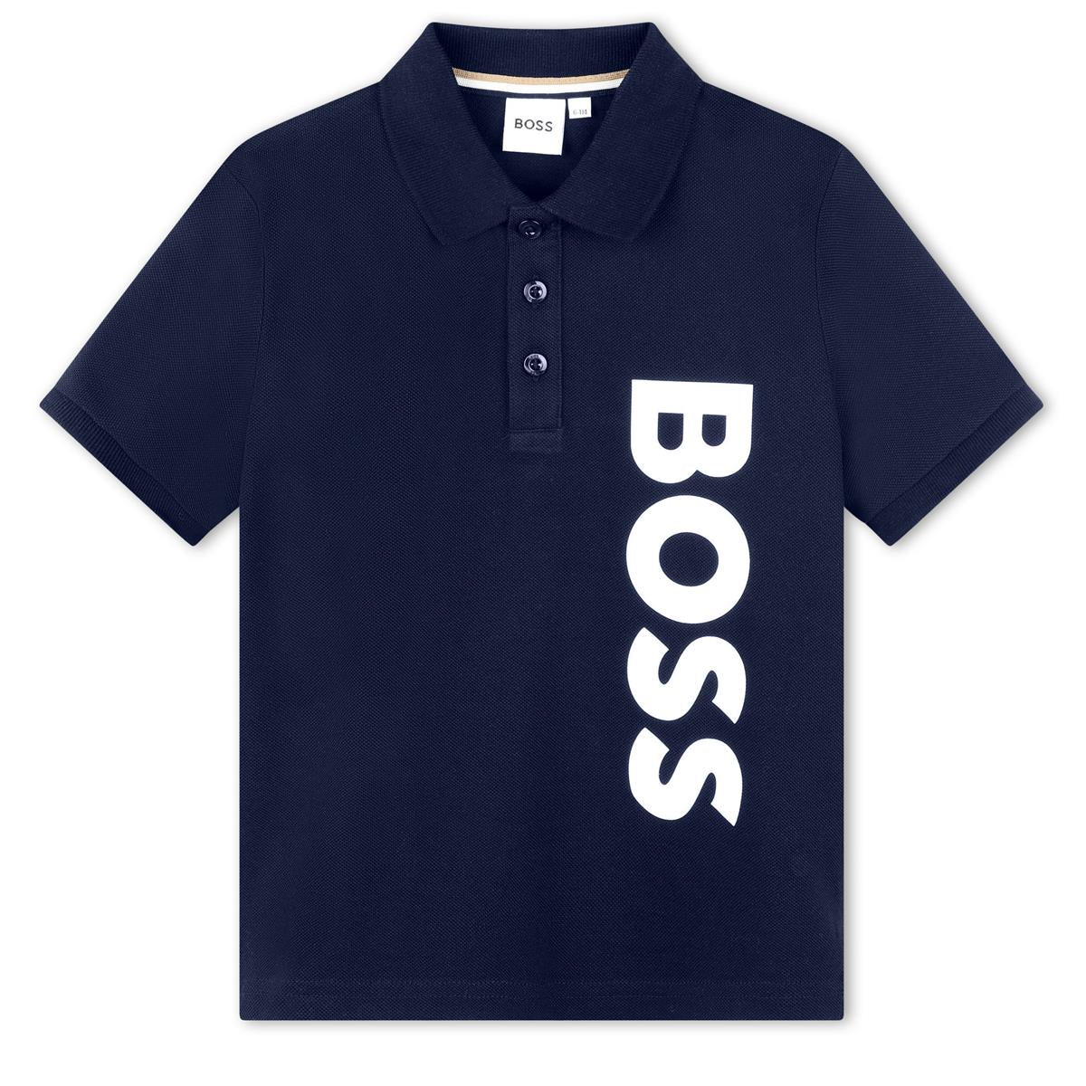 Boys Navy Cotton Polo Shirt