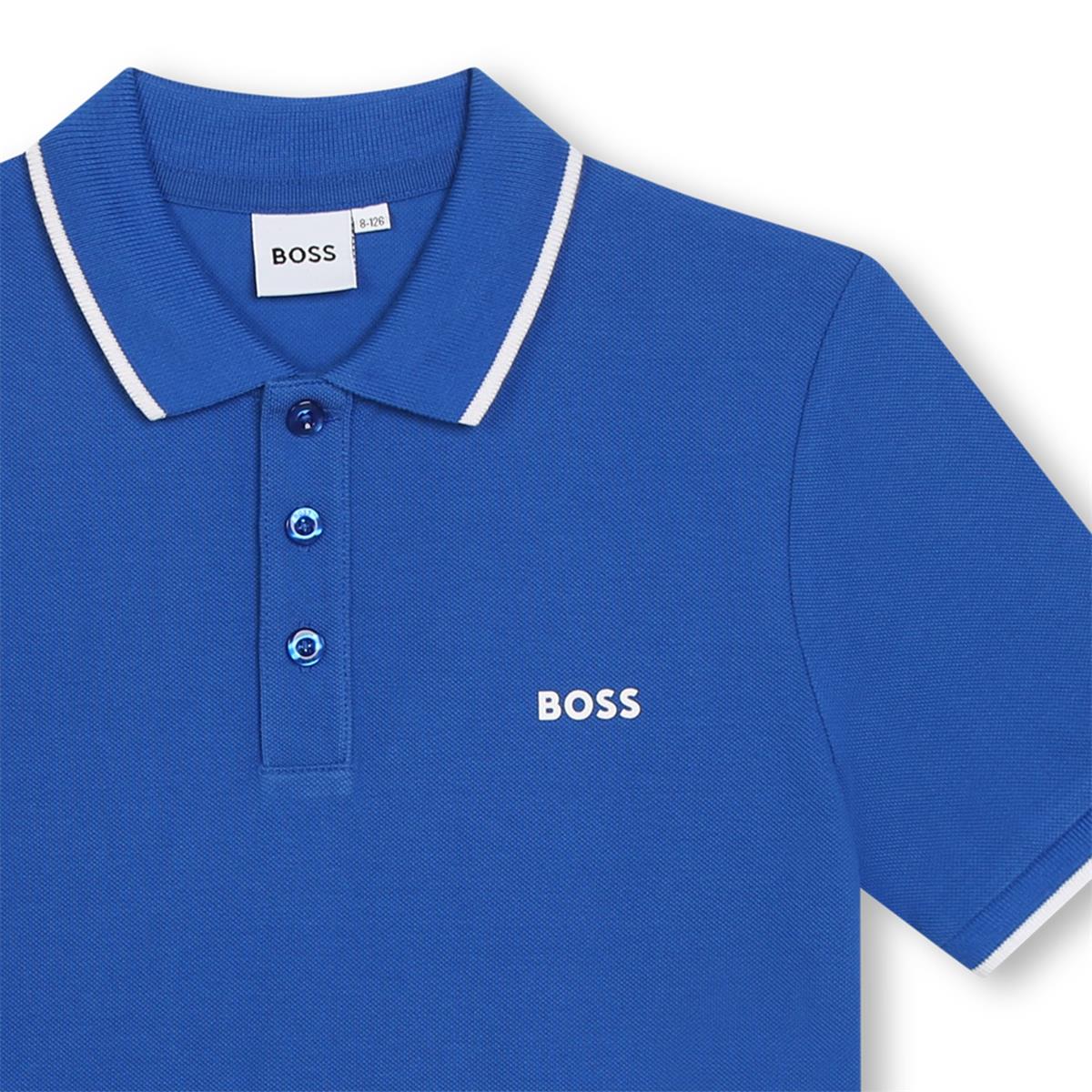 Boys Blue Cotton Polo Shirt