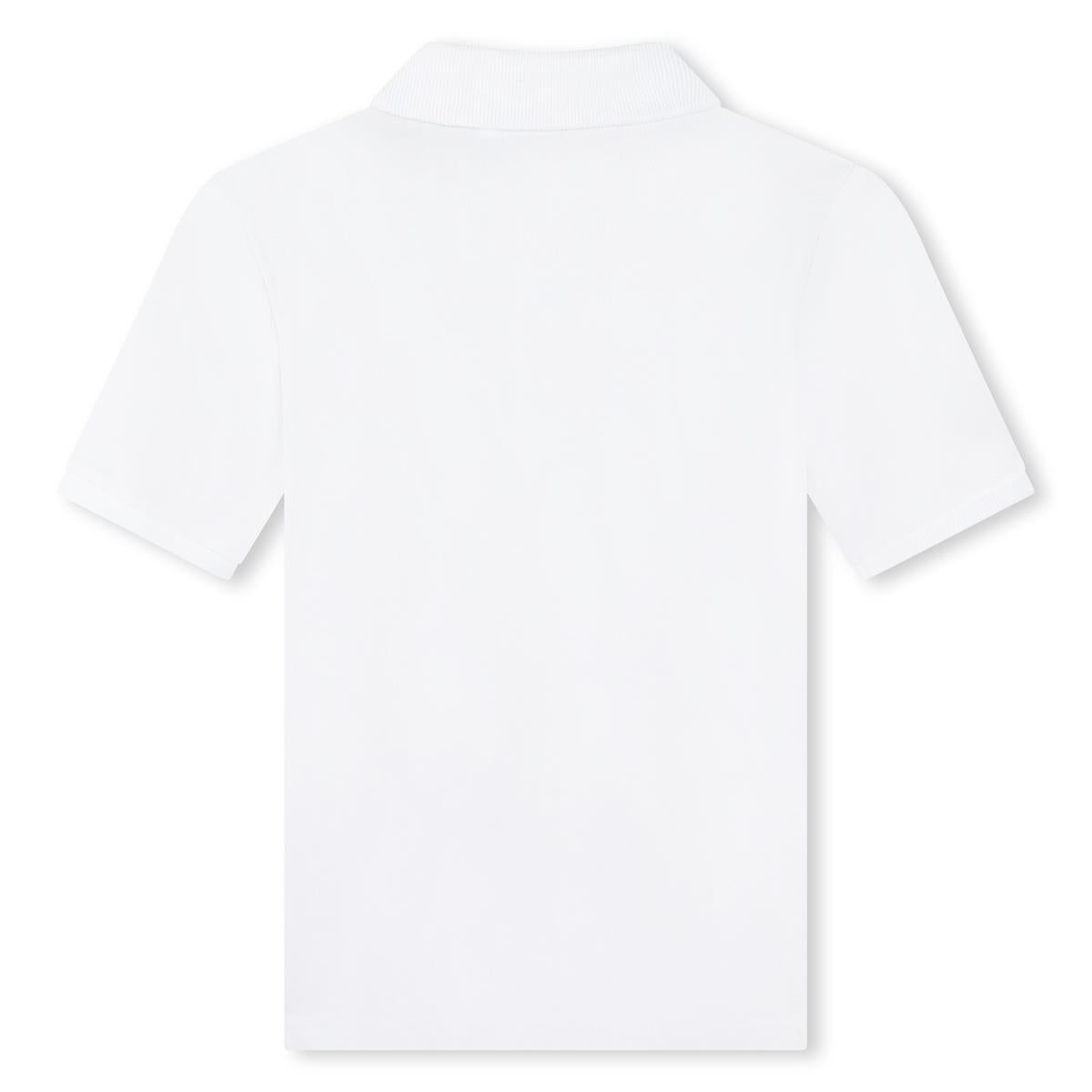 Boys White Cotton Polo Shirt