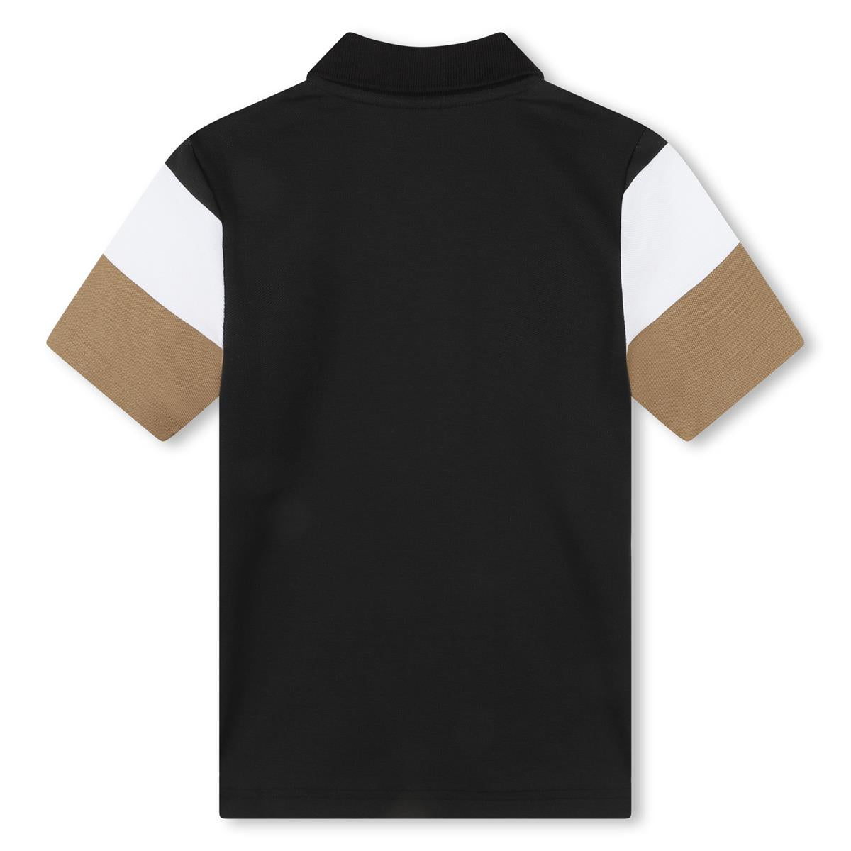 Boys Black Cotton Polo Shirt