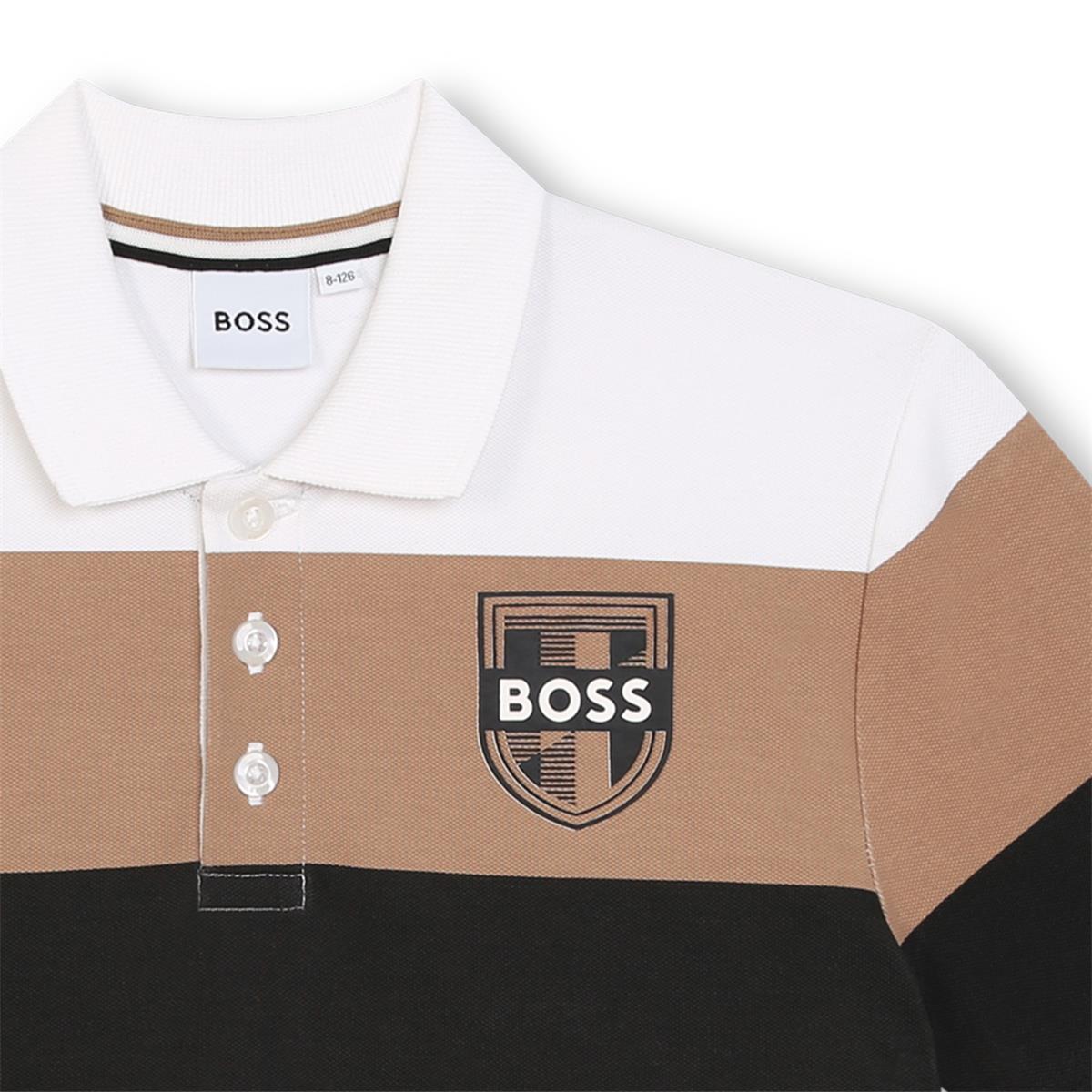 Boys White Cotton Polo Shirt