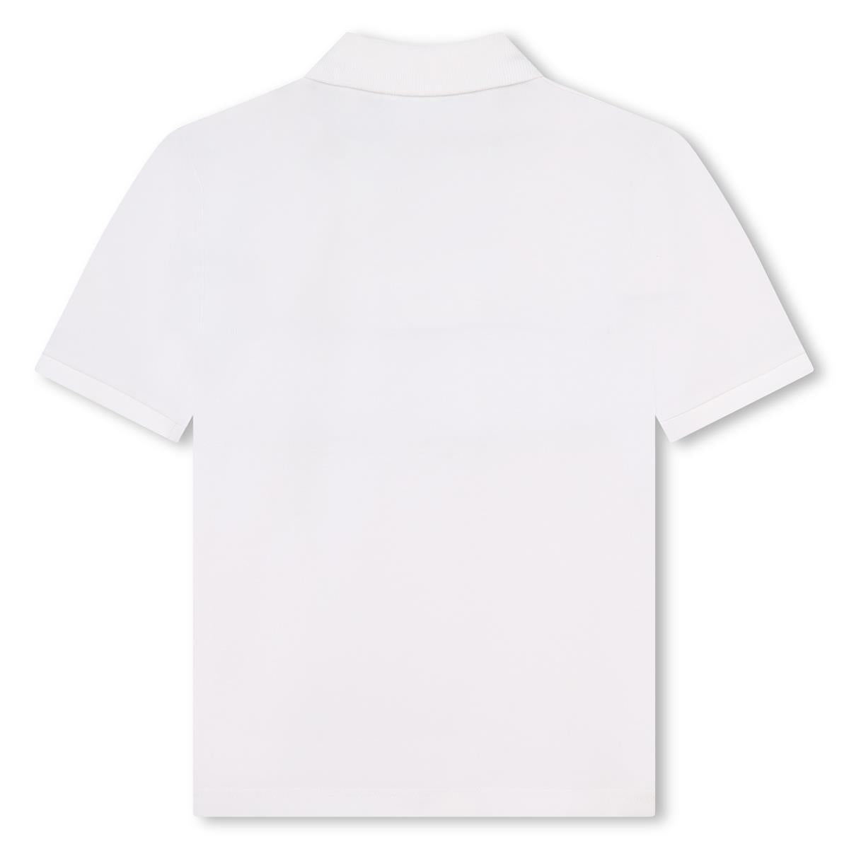 Boys White Cotton Polo Shirt