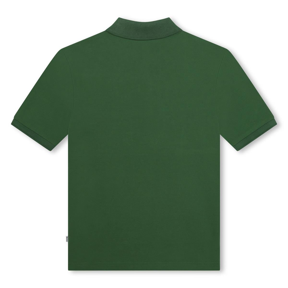 Boys Green Cotton Polo Shirt