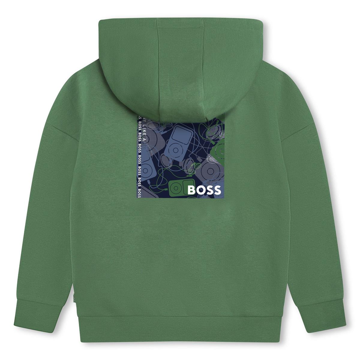 Boys Green Hooded Sweatshirt