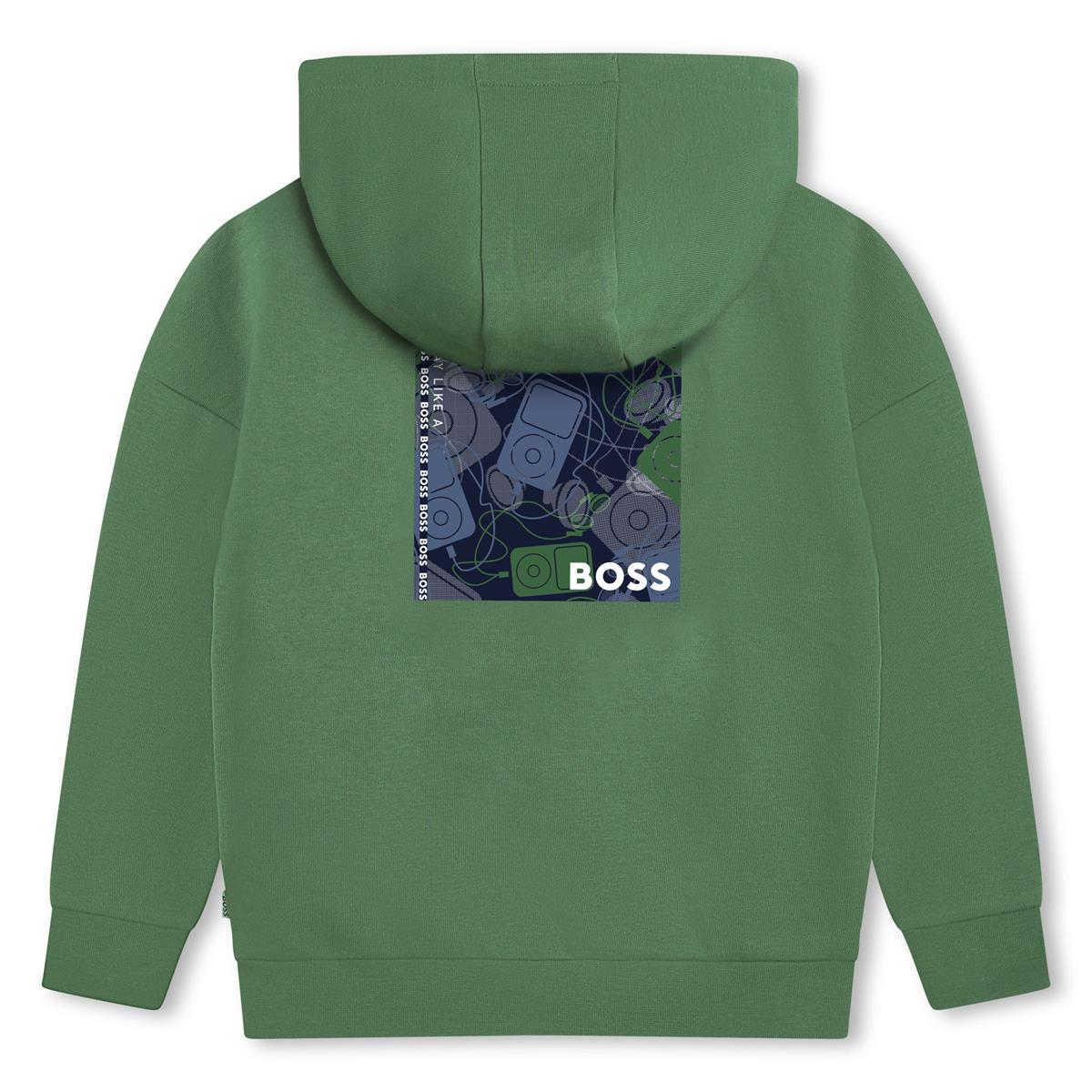 Boys Green Hooded Sweatshirt