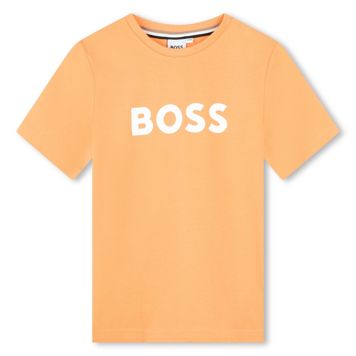 Boys Orange Cotton T-Shirt