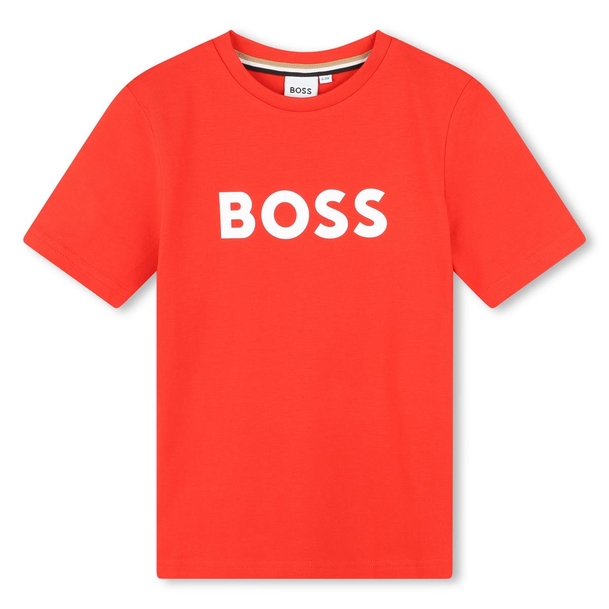 Boys Orange Cotton T-Shirt