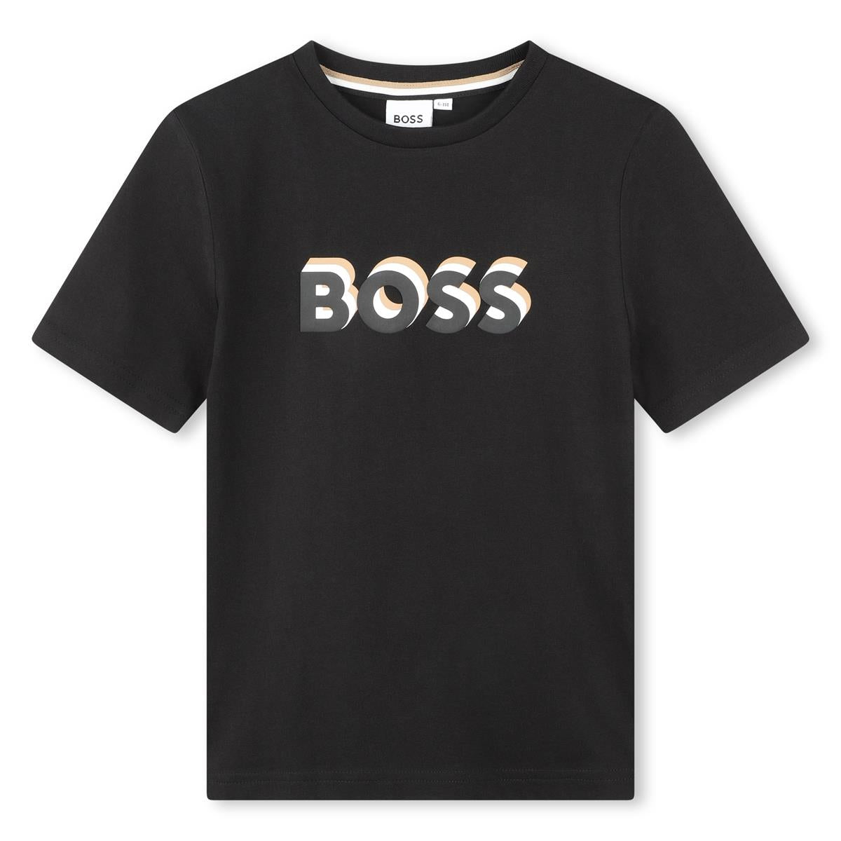 Boys Black Cotton T-Shirt