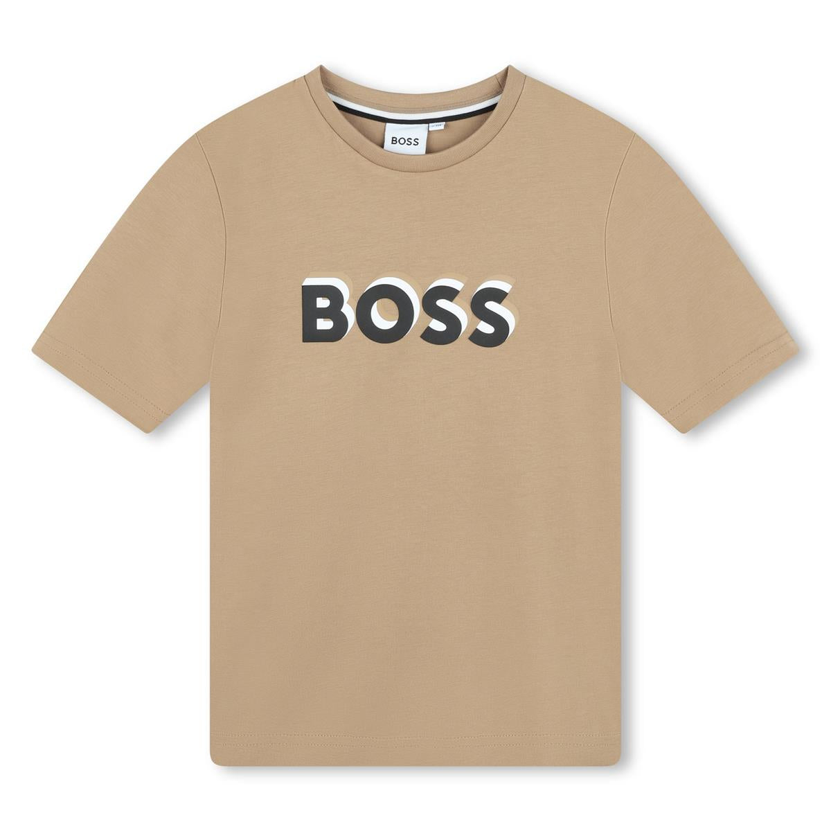 Boys Beige Cotton T-Shirt