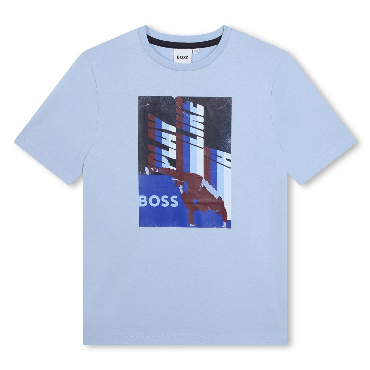 Boys Light Blue Cotton T-Shirt