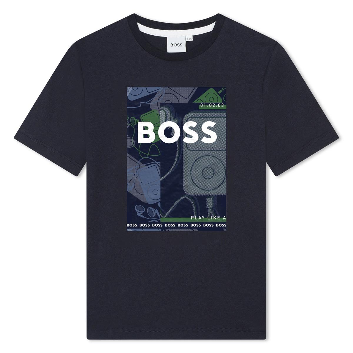 Boys Navy Cotton T-Shirt