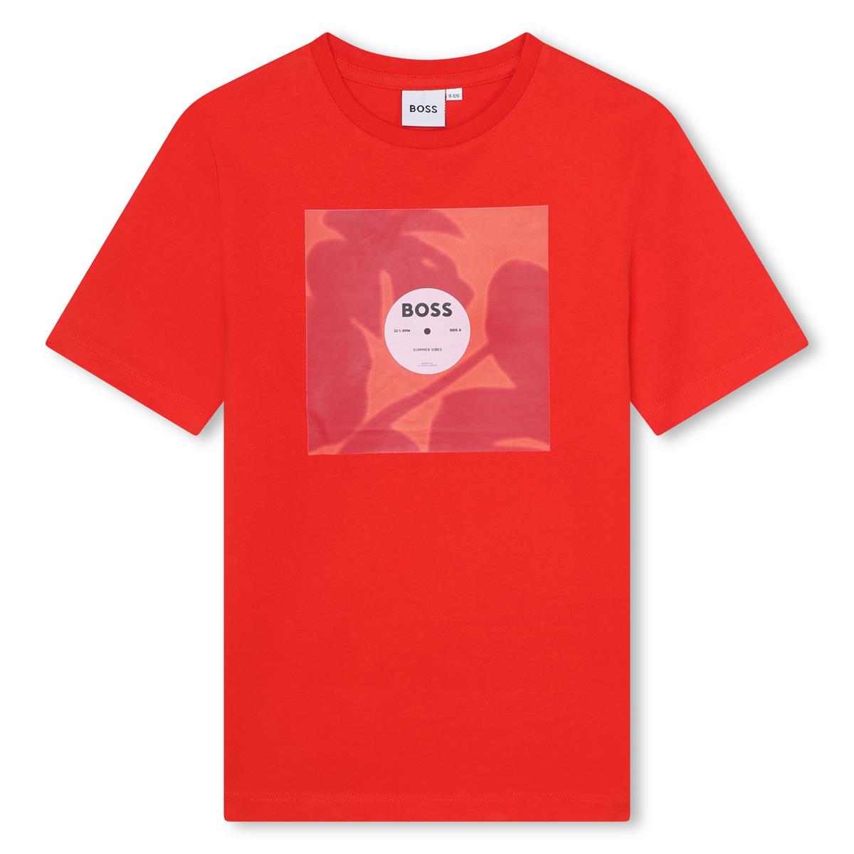 Boys Orange Cotton T-Shirt