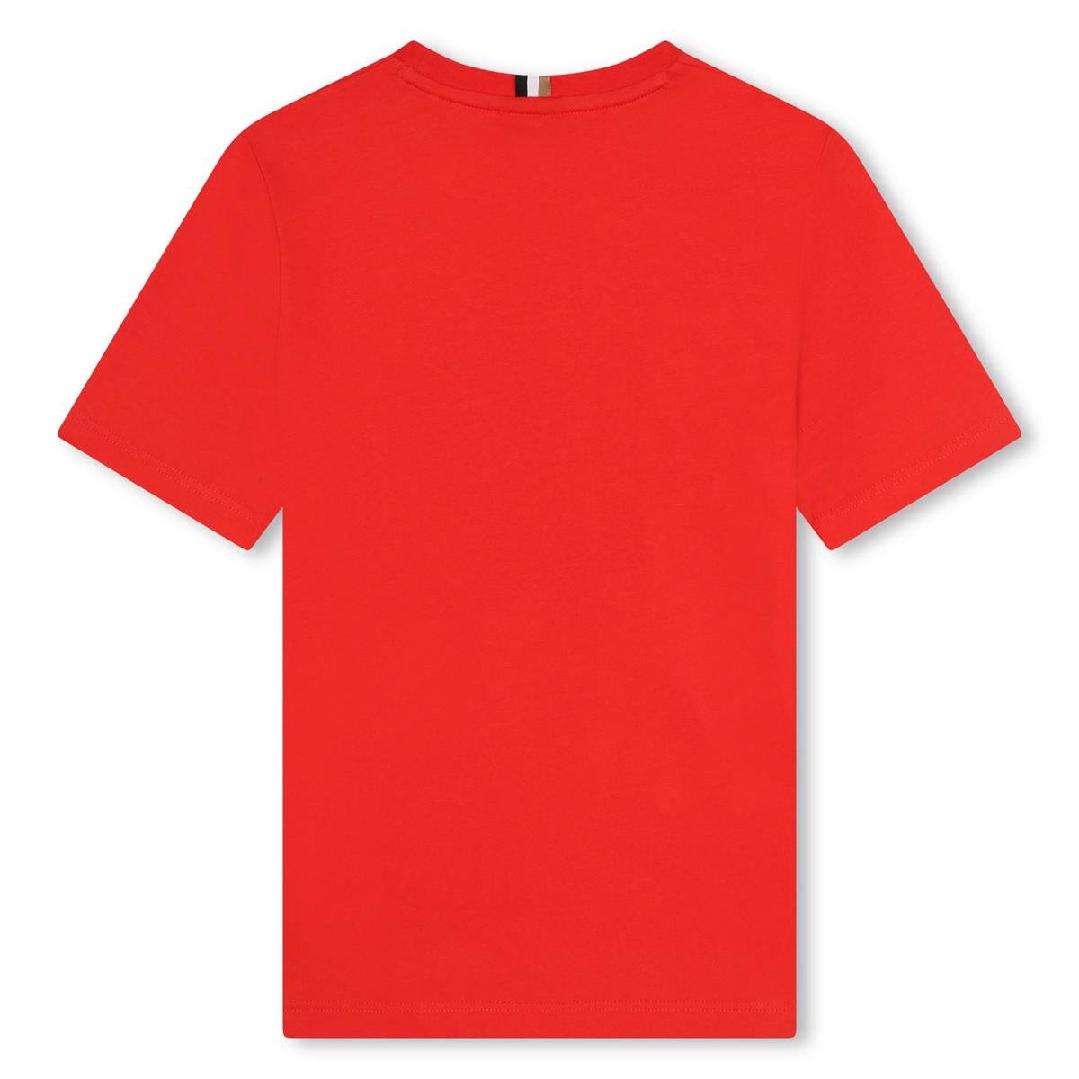 Boys Orange Cotton T-Shirt