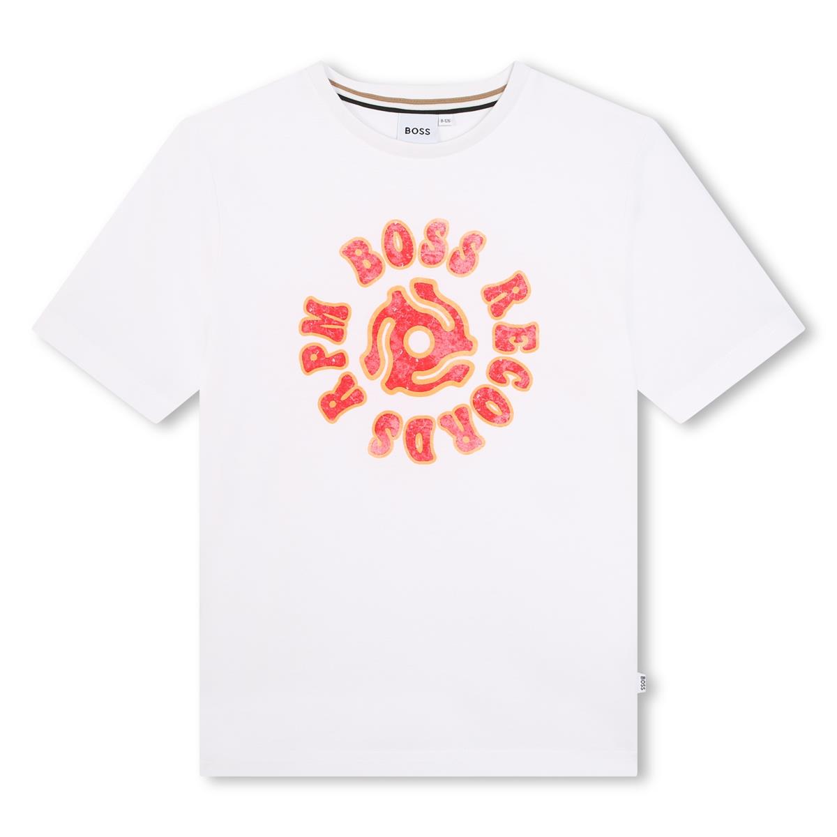 Boys White Cotton T-Shirt