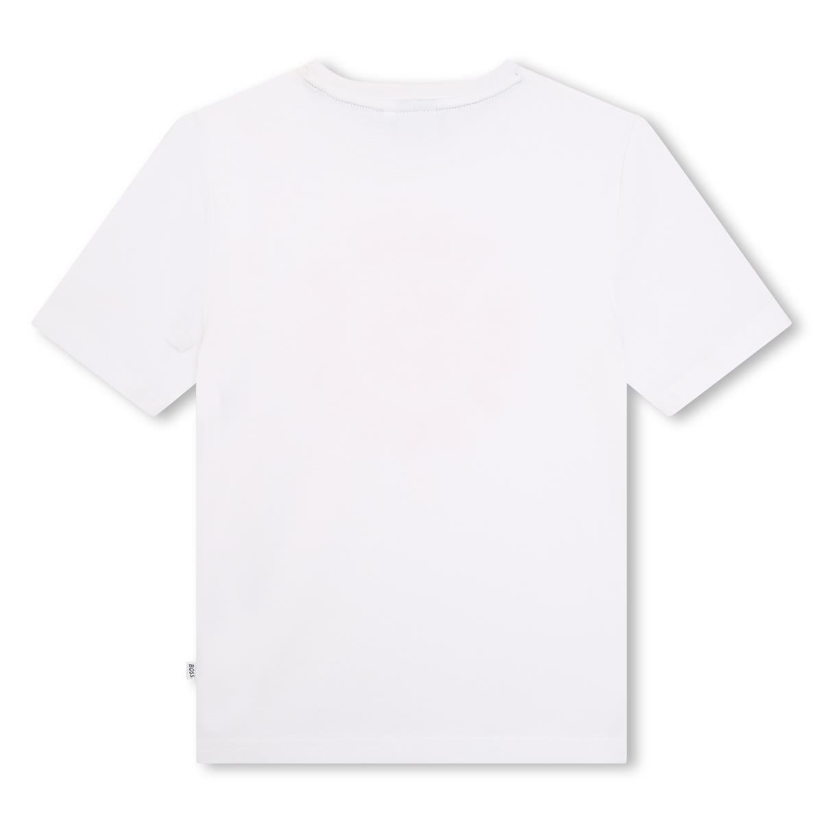 Boys White Cotton T-Shirt