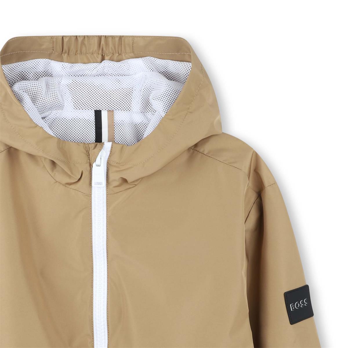 Boys Beige Zip-Up Jacket