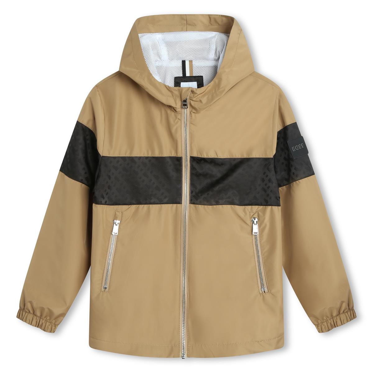 Boys Beige Zip-Up Jacket