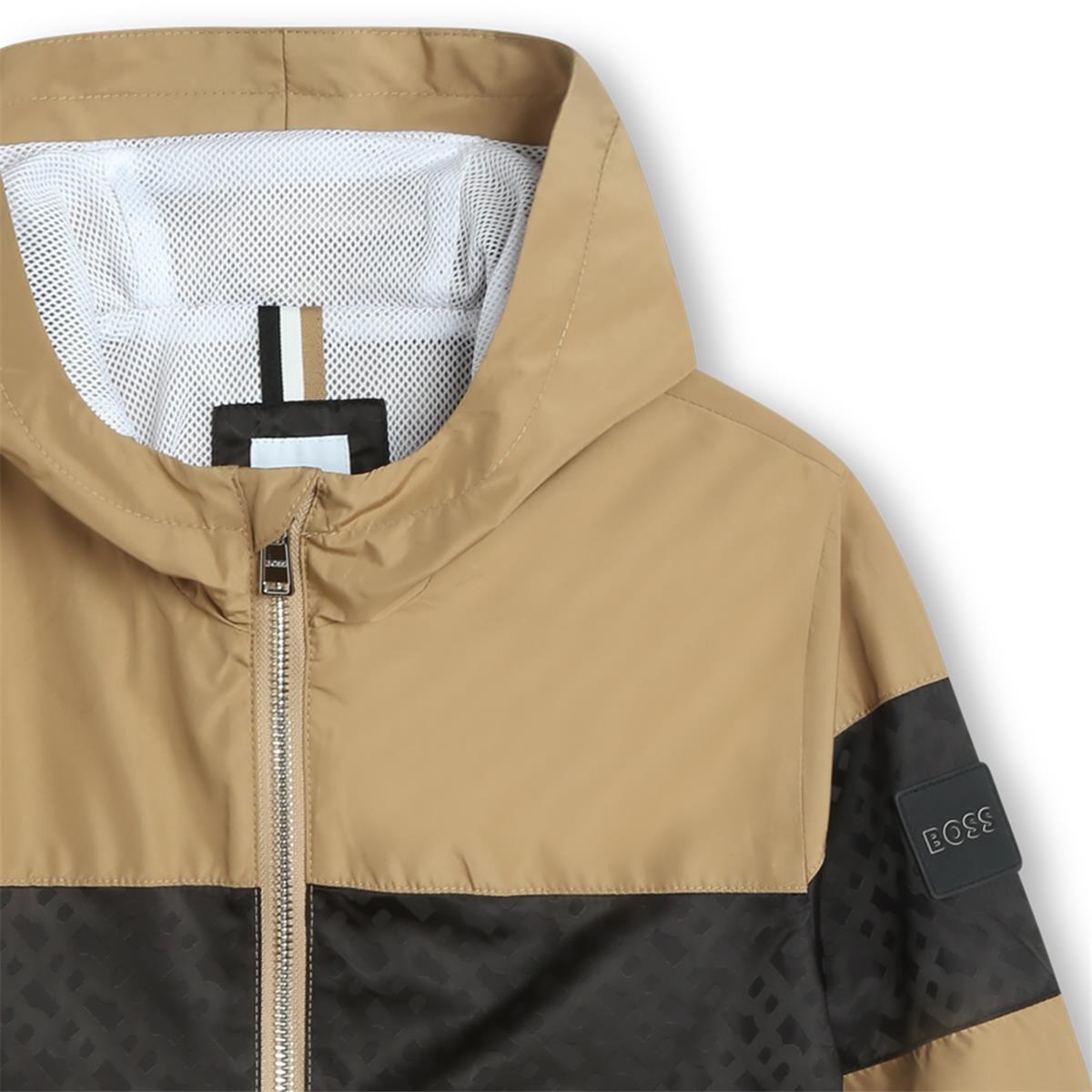 Boys Beige Zip-Up Jacket