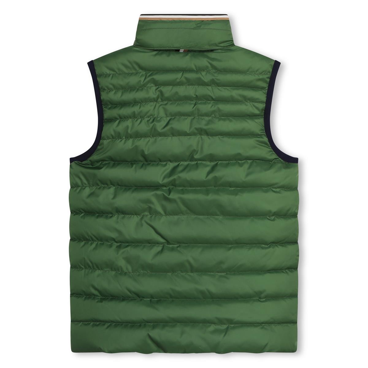 Boys Green Reversible Padded Gilet