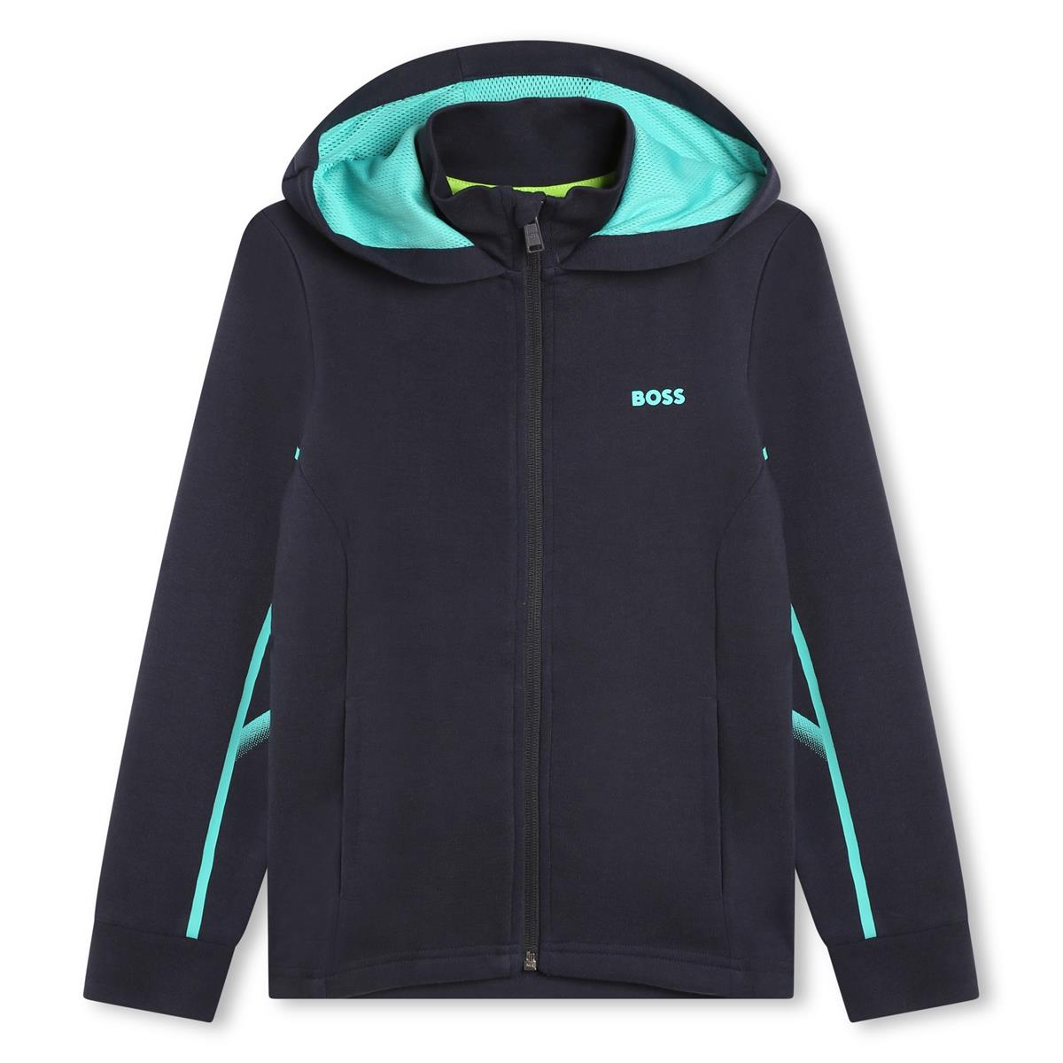 Boys Navy Zip-Up Top