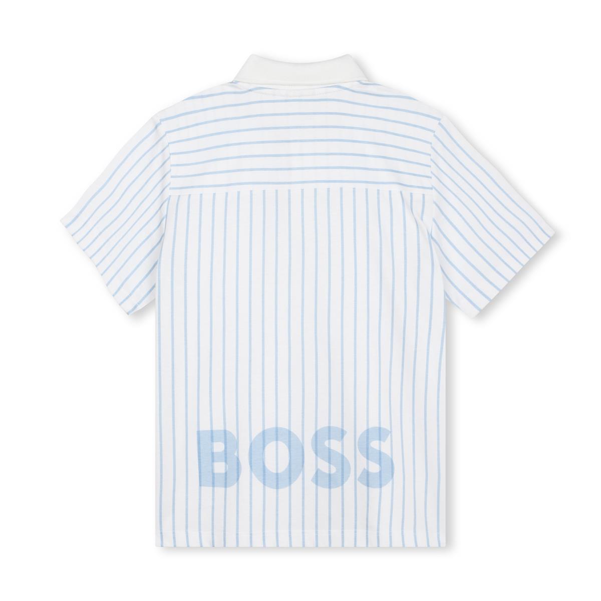 Boys White Cotton Polo Shirt