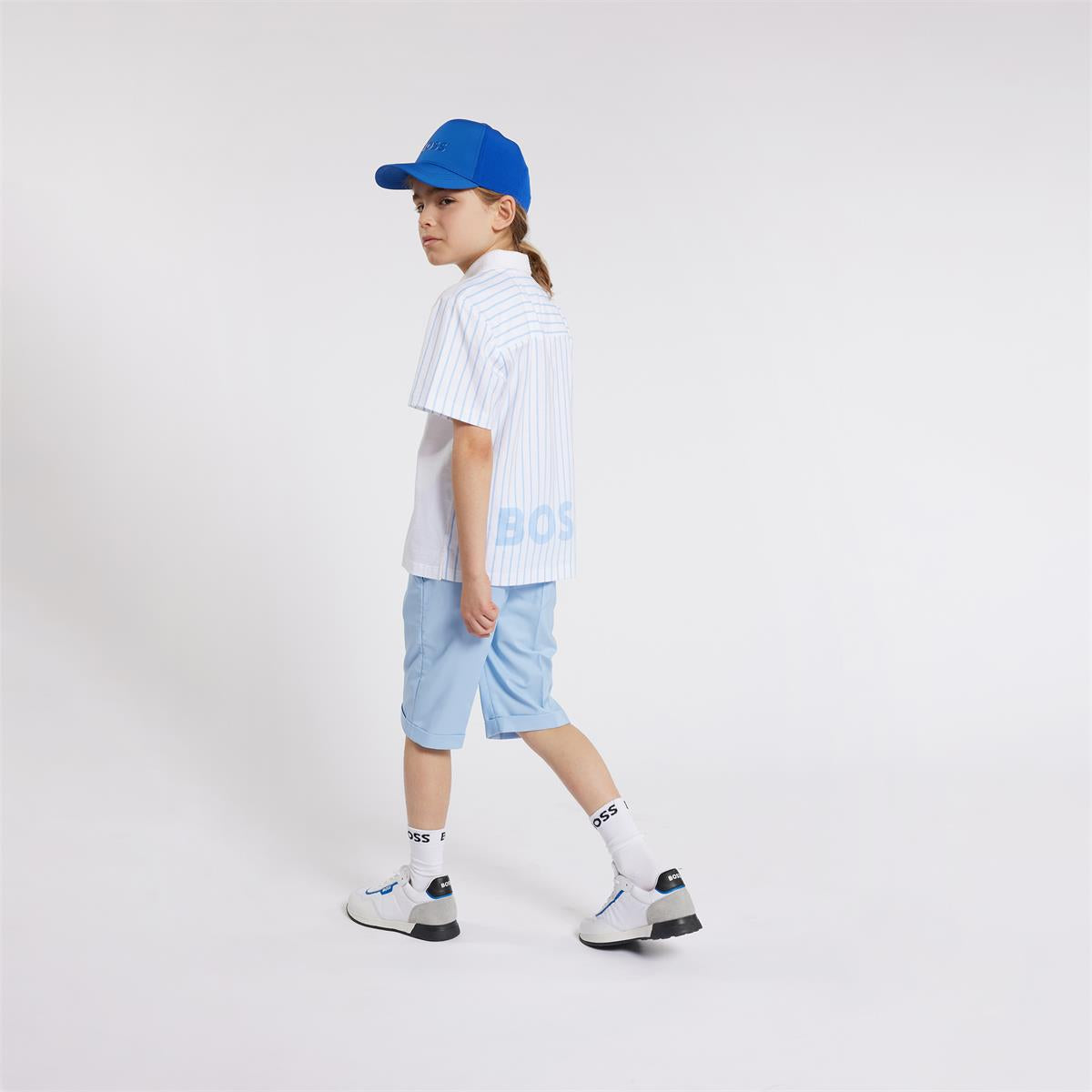 Boys White Cotton Polo Shirt