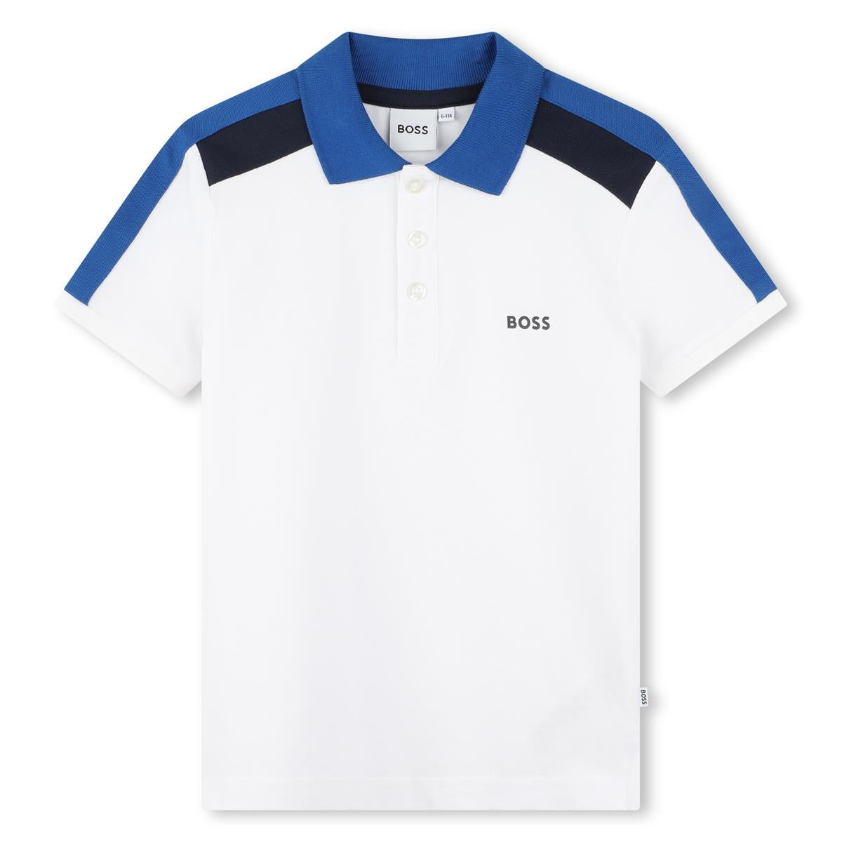 Boys White Cotton Polo Shirt