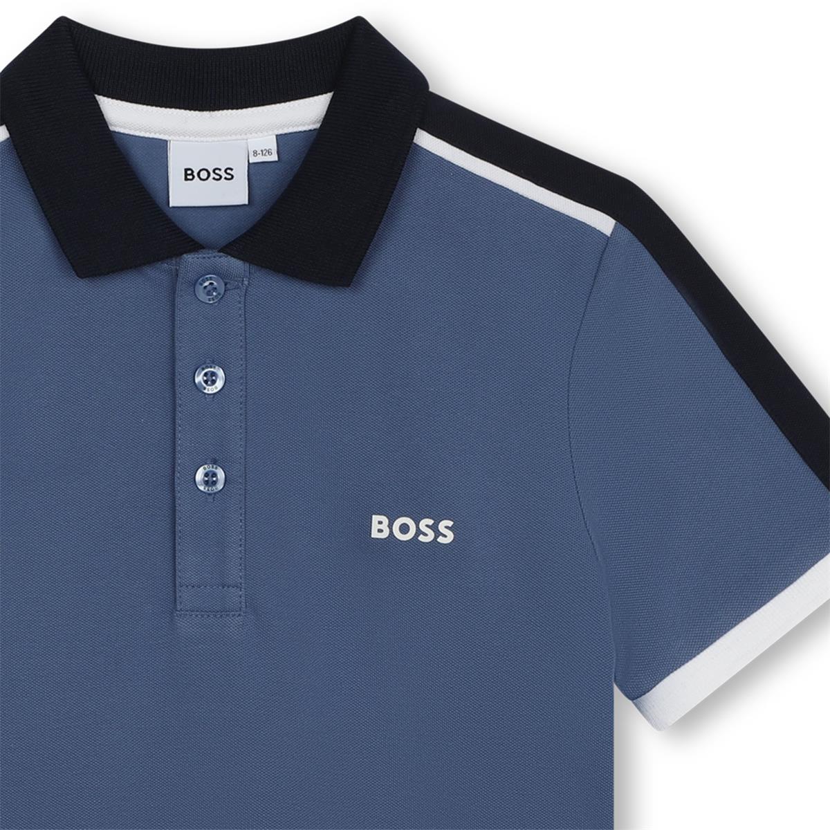 Boys Blue Cotton Polo Shirt