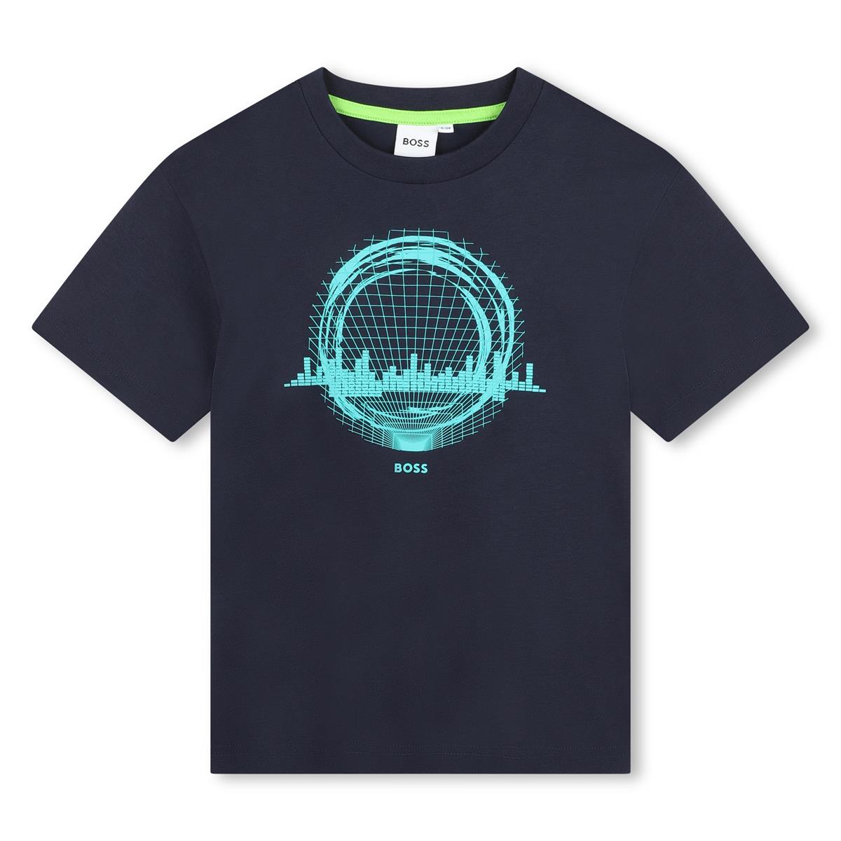 Boys Navy Cotton T-Shirt