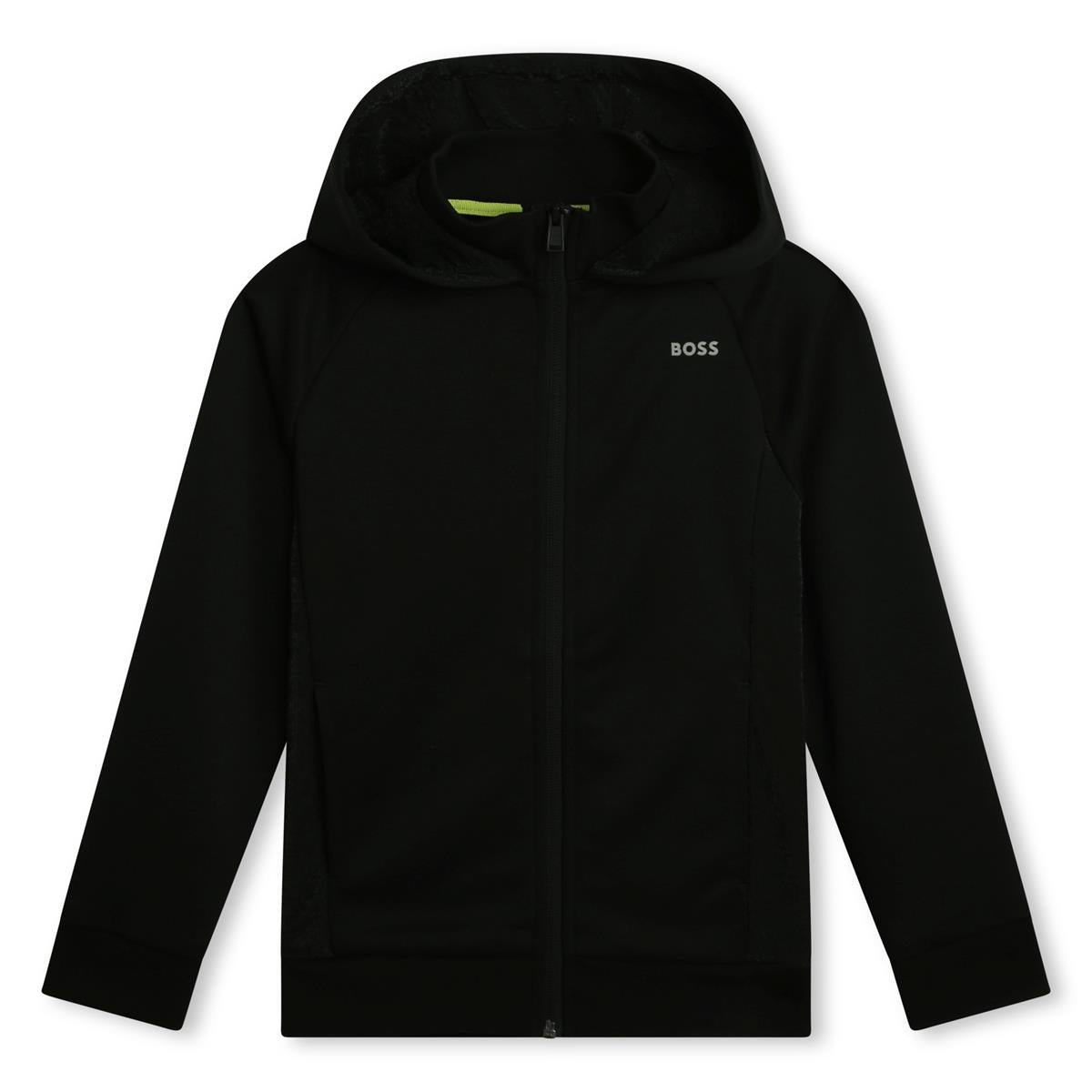 Boys Black Zip-Up Top