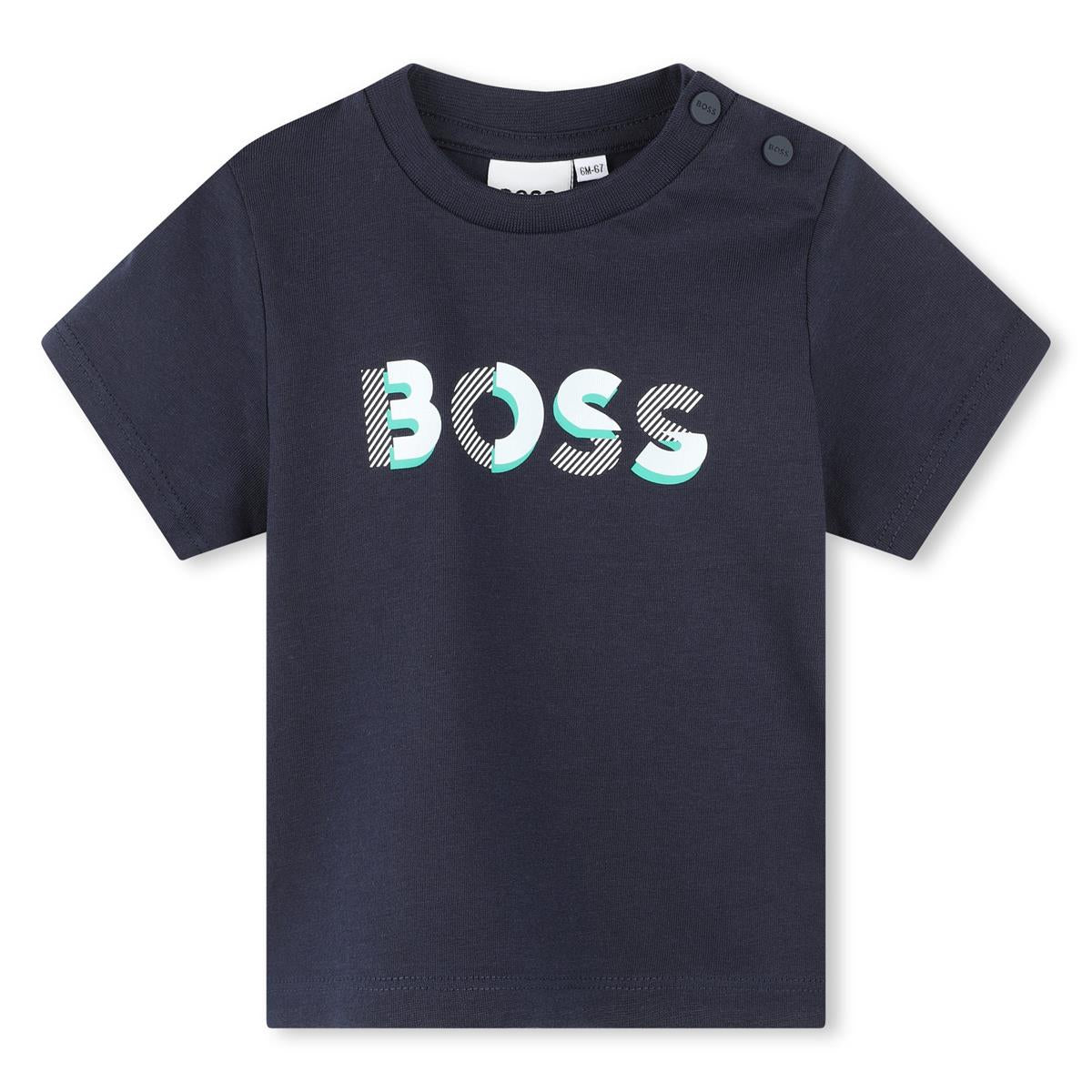 Baby Boys Navy Cotton T-Shirt