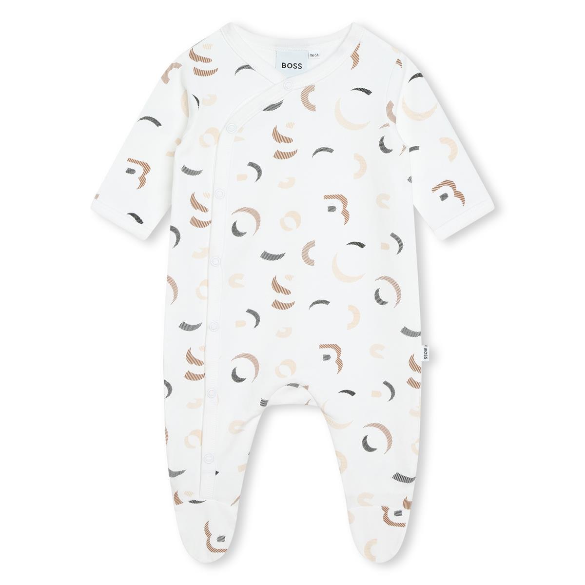 Baby Boys White Cotton Babysuit Set