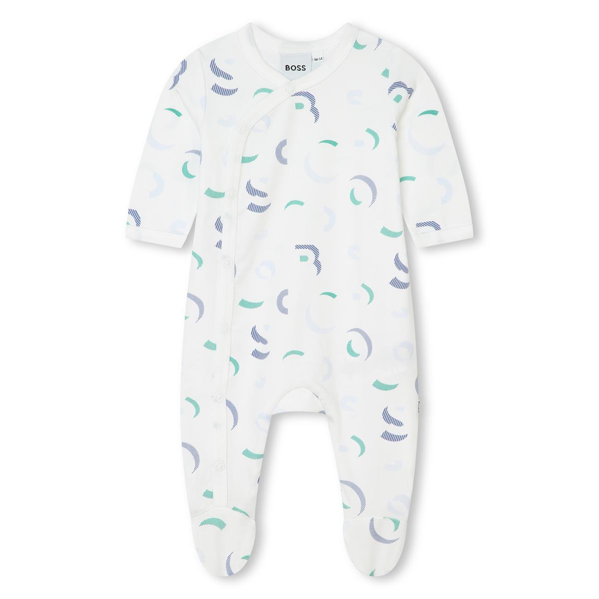 Baby Boys White Cotton Babysuit Set