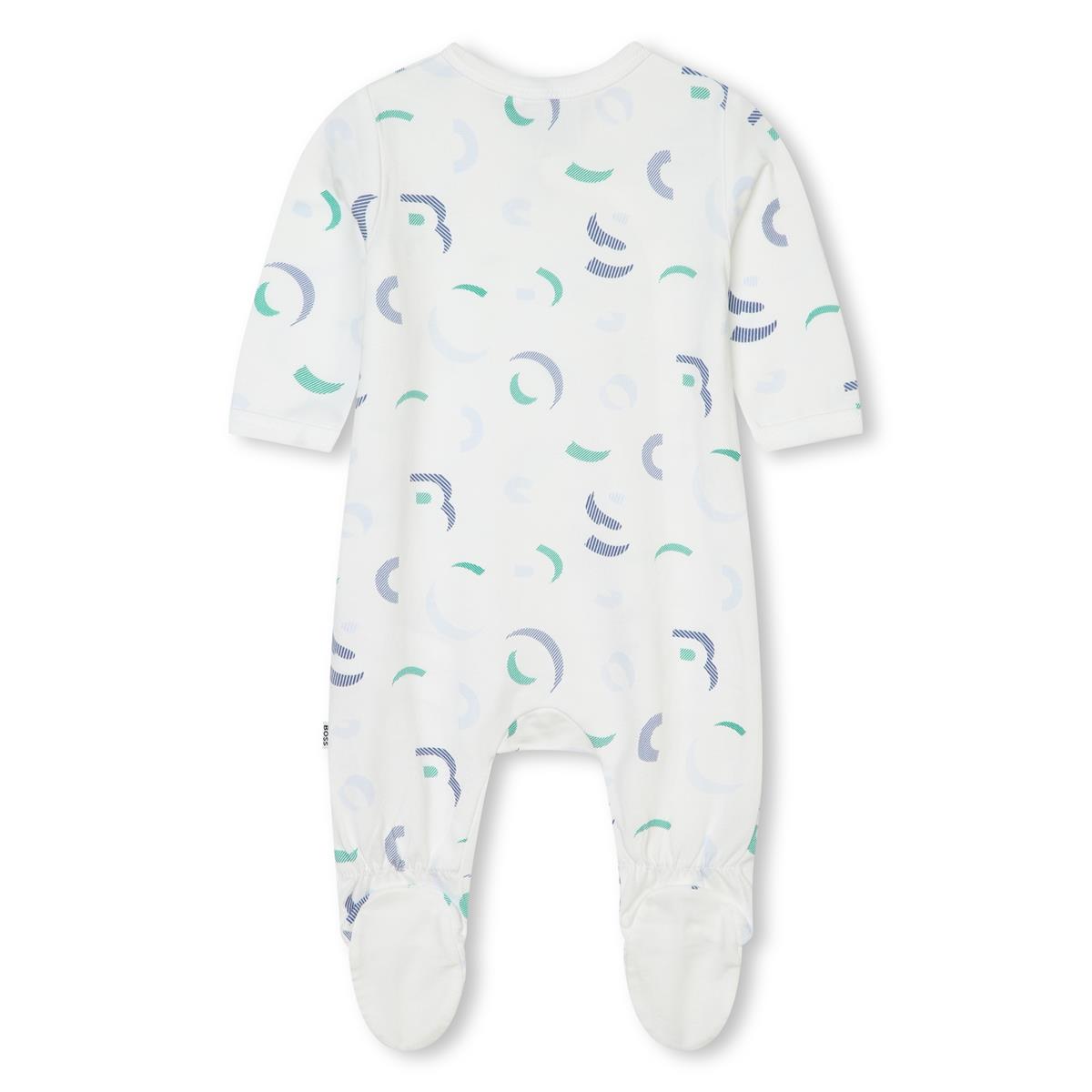 Baby Boys White Cotton Babysuit Set