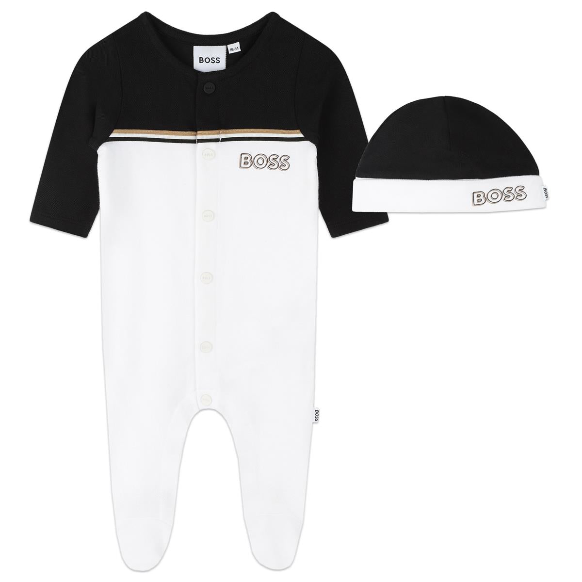 Baby Boys White Cotton Babysuit Set