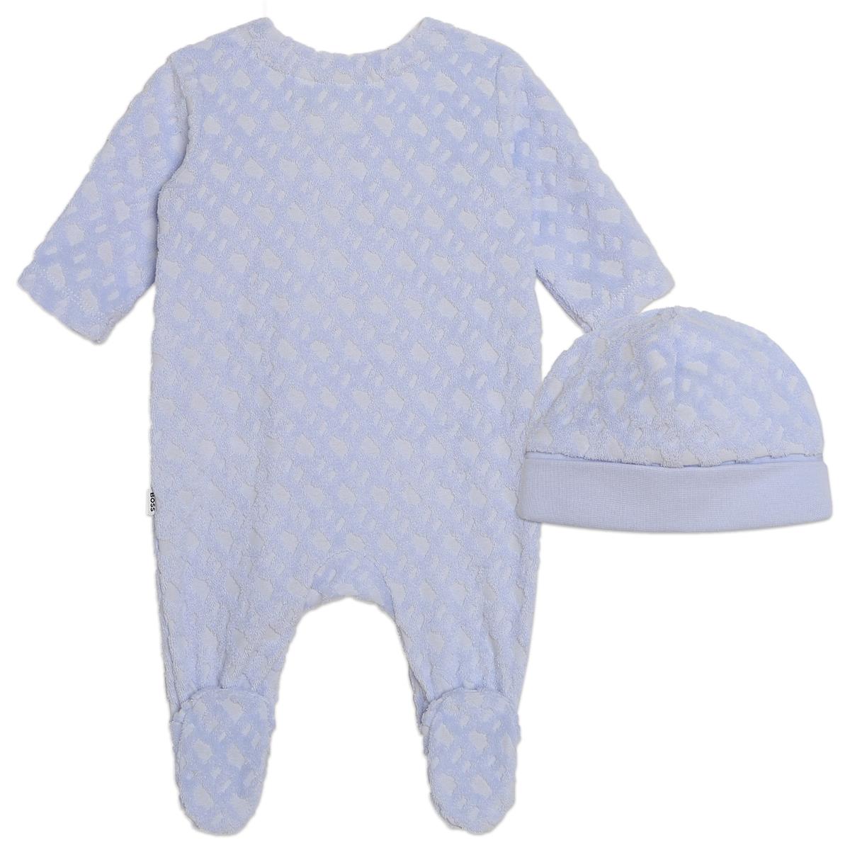 Baby Boys Blue Cotton Babysuit Set