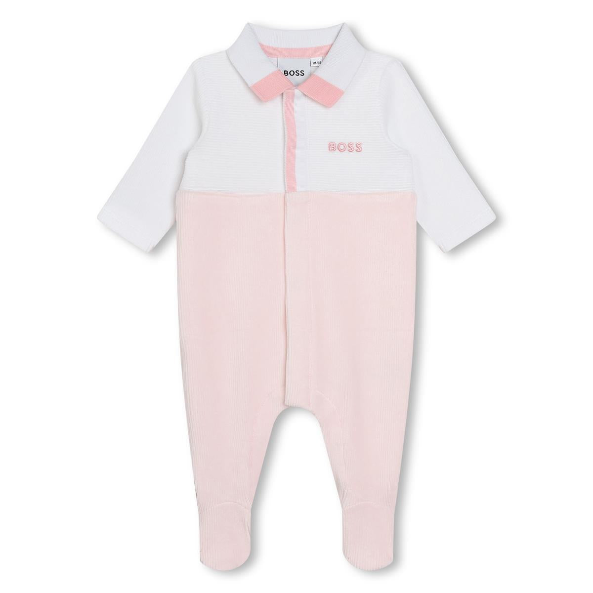 Baby Girls Pink Cotton Babysuit