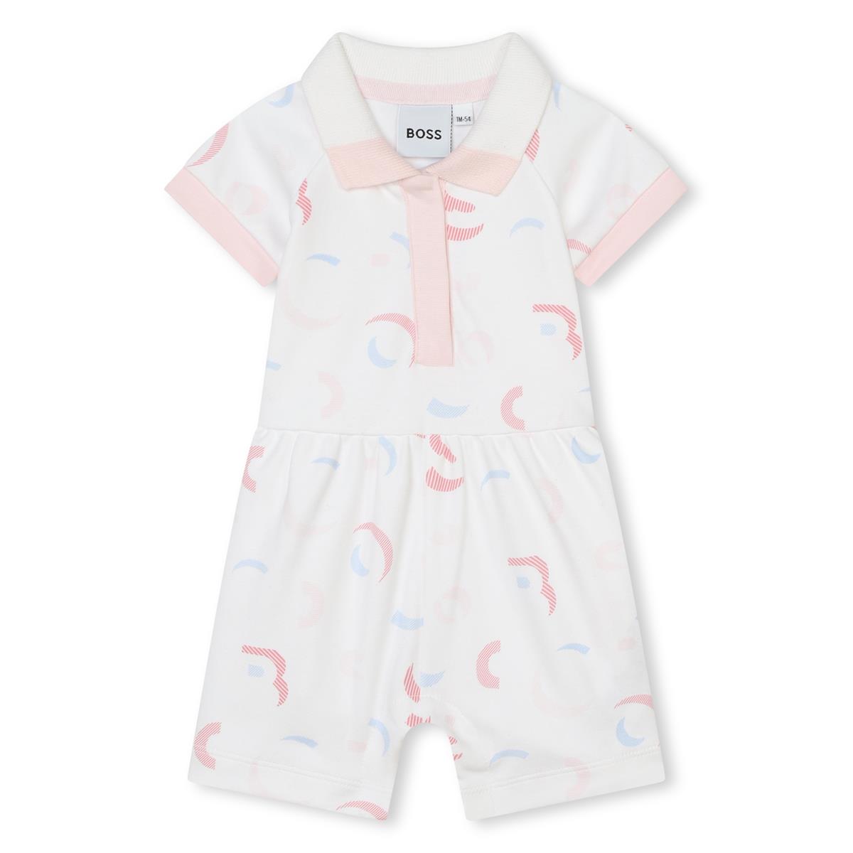 Girls White Cotton Babysuit