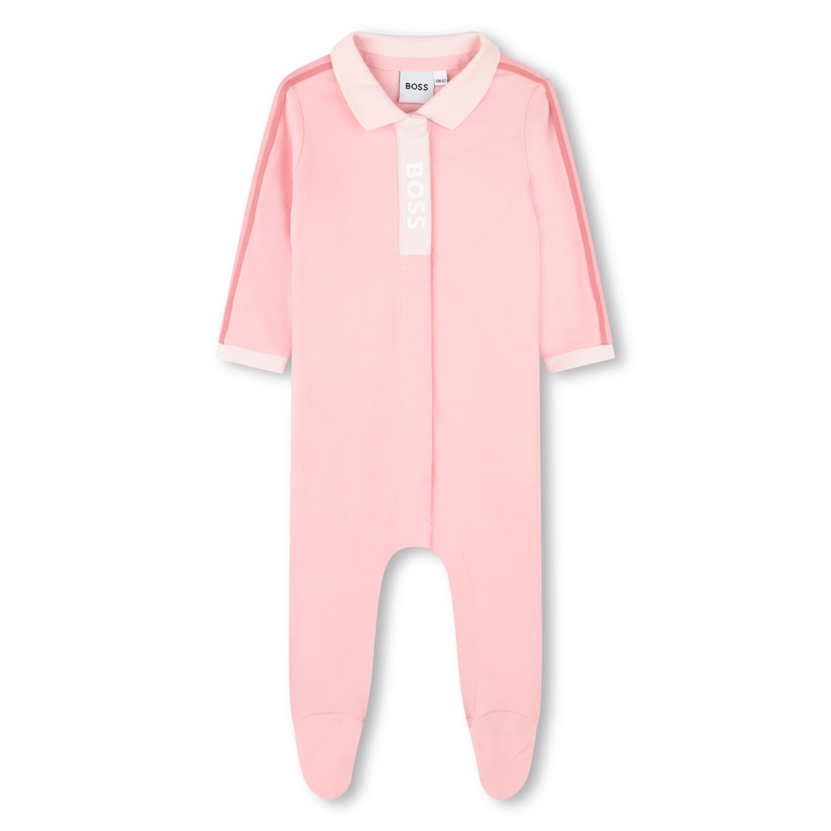 Baby Girls Pink Cotton Babysuit Set