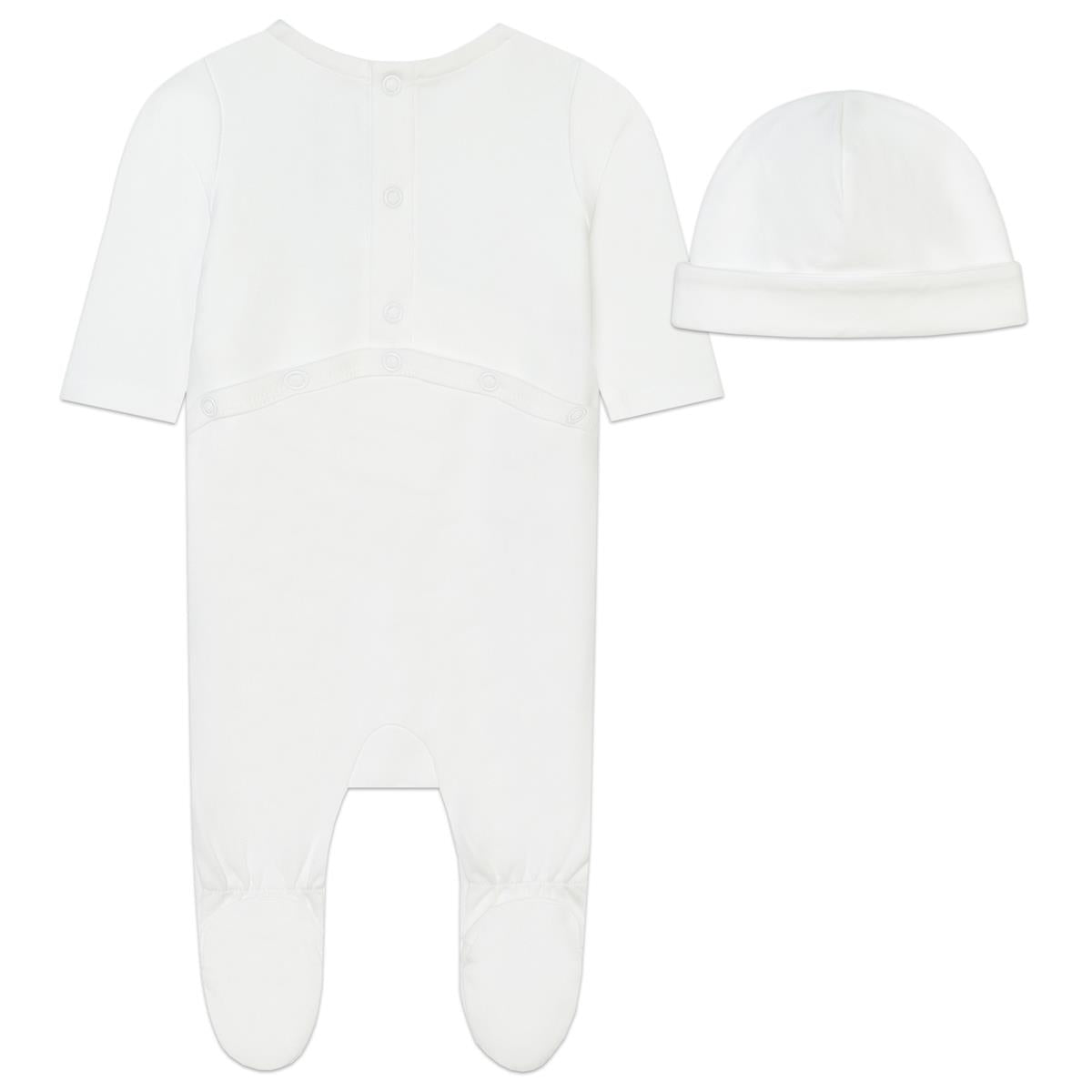 Baby Boys & Girls White Cotton Babysuit