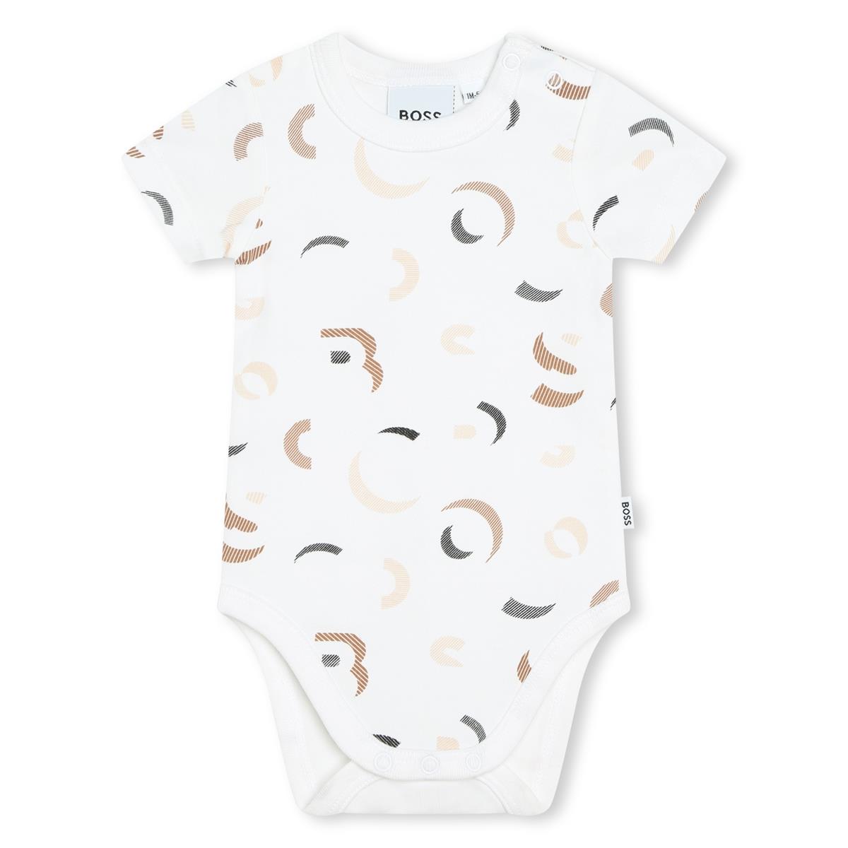 Baby Boys & Girls White Cotton Babysuit Set