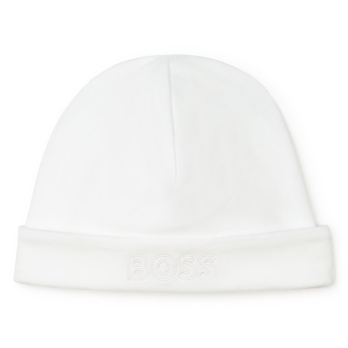 Baby Boys White Cotton Hat