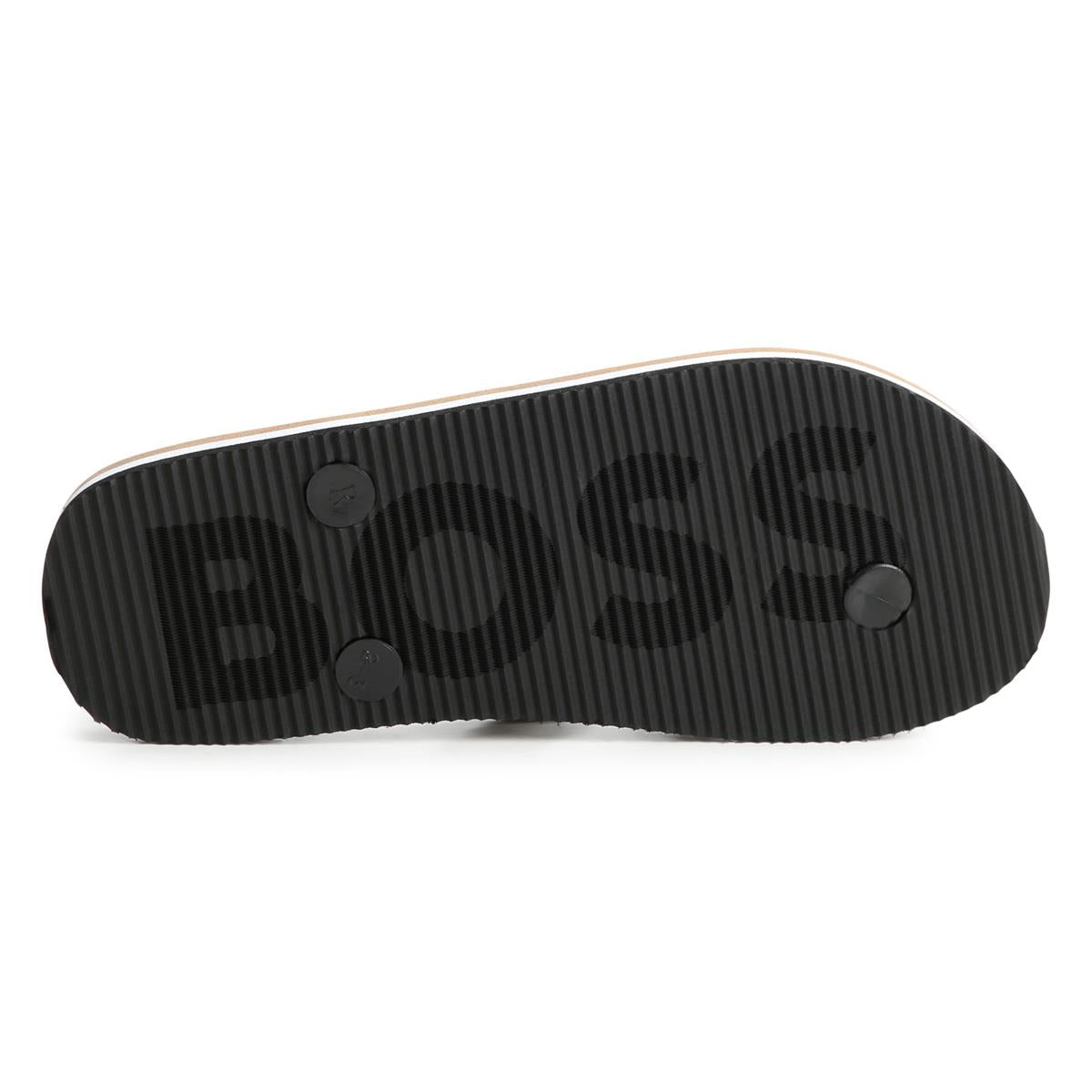 Boys Black Logo Slippers