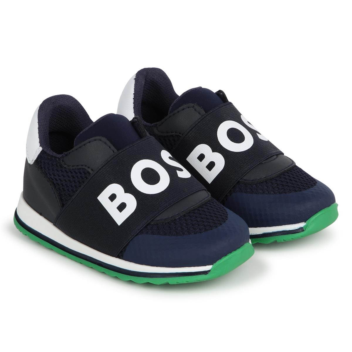 Baby Boys Navy Logo Shoes