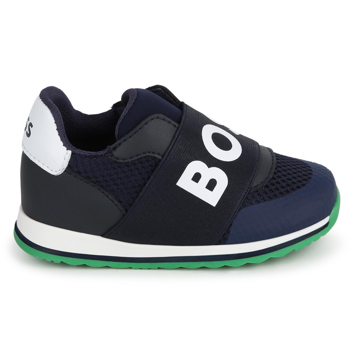 Baby Boys Navy Logo Shoes