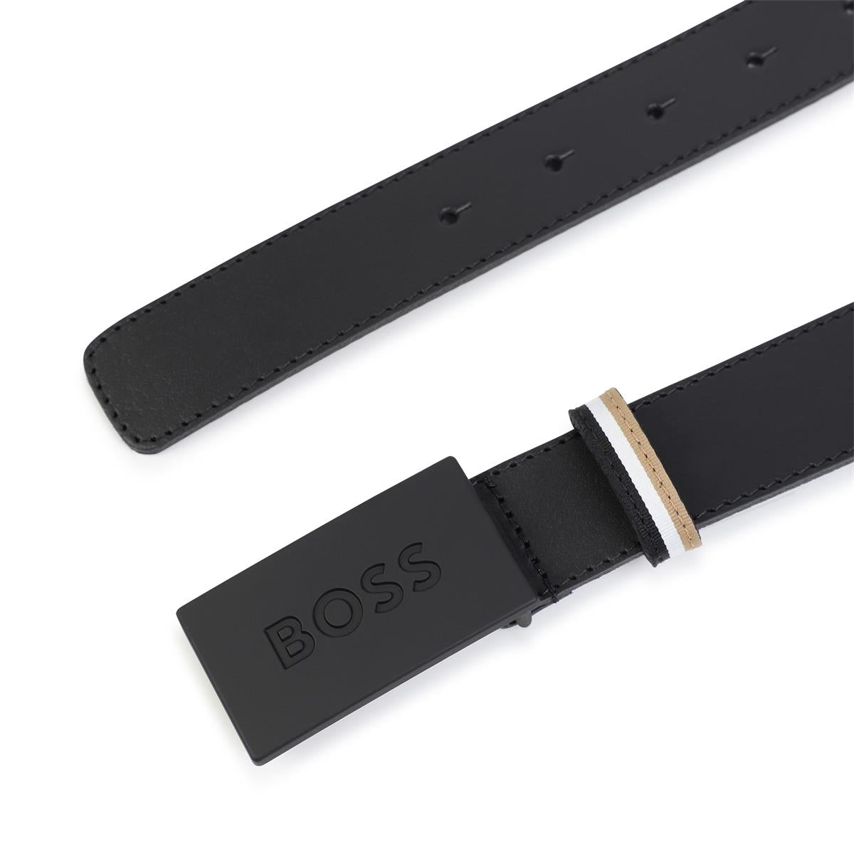 Boys Black Logo Belt