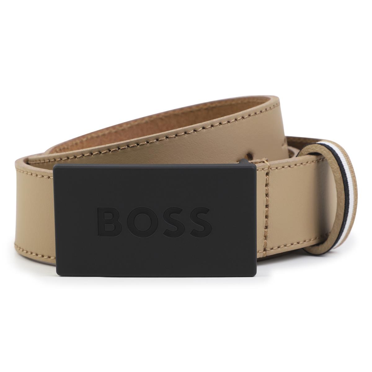 Boys Beige Logo Belt