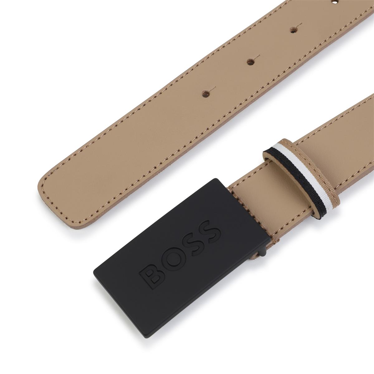 Boys Beige Logo Belt