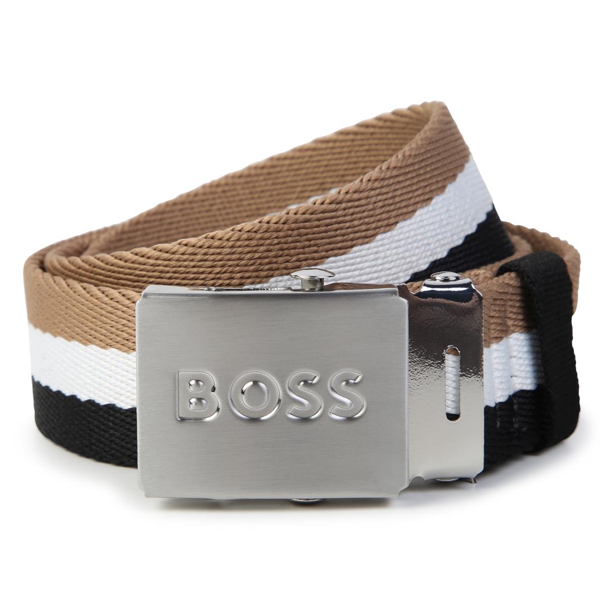 Boys Beige Stripes Belt