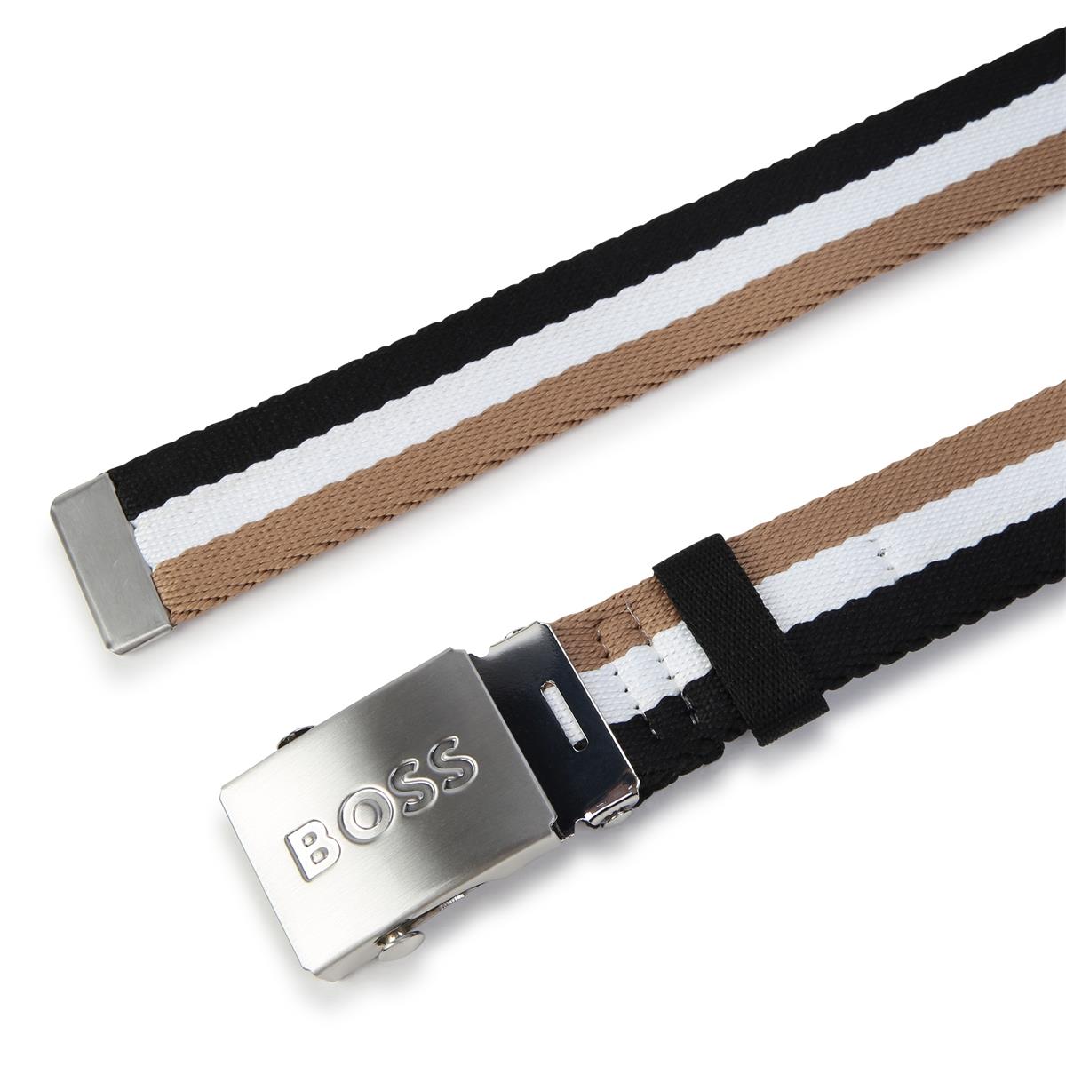 Boys Beige Stripes Belt